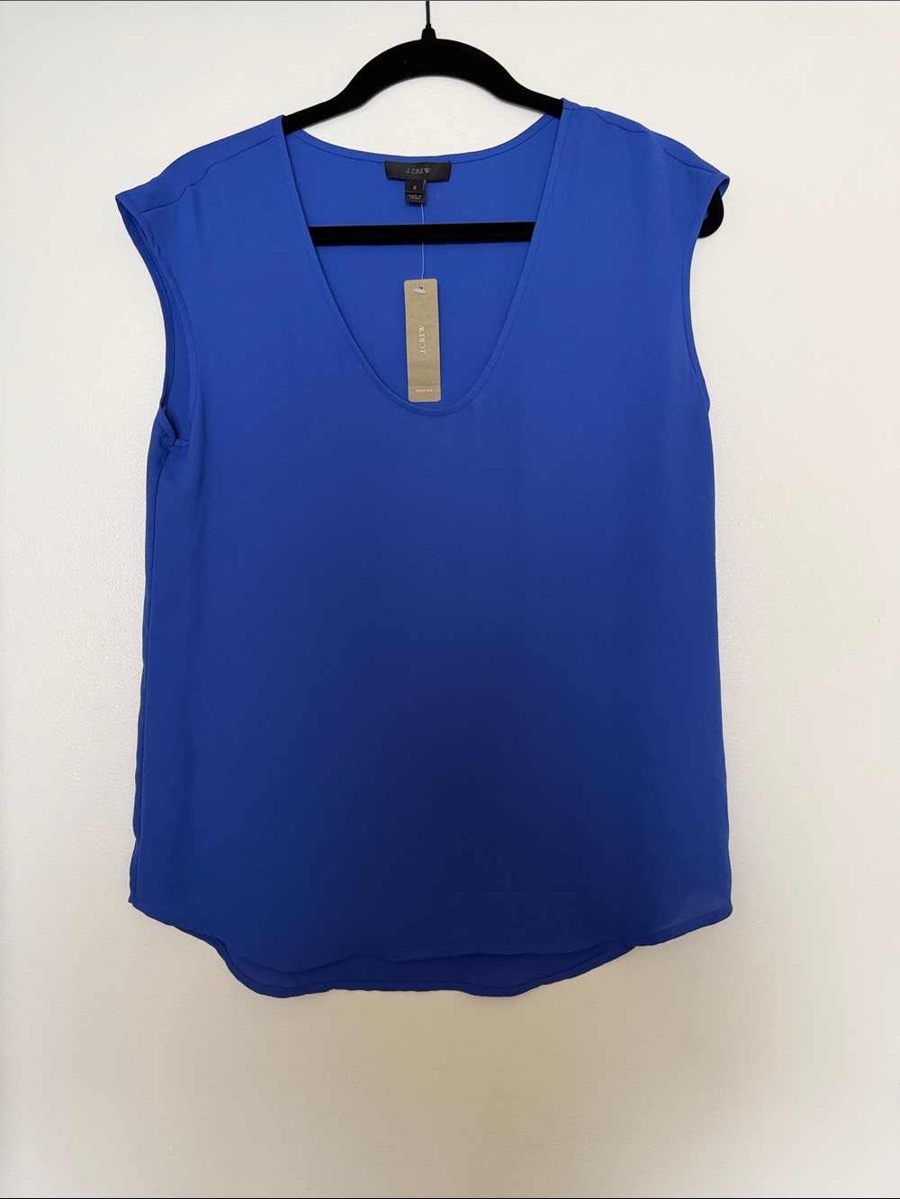 NWT JCrew Cobalt Blue Cap Sleeve Top size 2